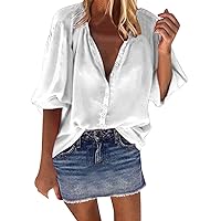 Womens Tank Tops Solid T Casual Top Sleeve Dressy Print Summer Ruffle Neck Long Shirt V Shirts Womens Tops Dressy