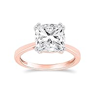 1 cttw IGI Certified Cushion Cut Lab-Grown Diamond Classic Solitaire Engagement Ring For Women's in 925 Sterling Silver 14K Gold Plated Anniversary Wedding Ring (Clarity: VS-SI, Color: G-H)
