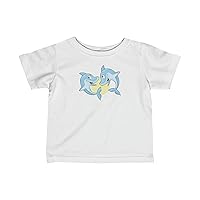 Dolphin in Love Cute Graphic T-Shirt for Baby Boys and Baby Girls.