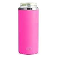 Simple Modern Skinny Can Cooler | Slim Insulated Stainless Steel Drink Sleeve Holder | Insulate Seltzer, Soda, Beer, Energy Drink | Gift for Women Her | Ranger Collection | Slim 12oz | Raspberry Vibes