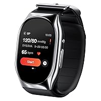 BP Doctor Pro Smartwatch, BP Monitor Watch for Blood Oxygen, HRV, Heart Rate, Sleep and Sports Wrist BP Monitor App for Android iOS (Black)
