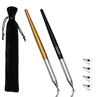 Disc Stylus 2 Pack Precise Disc Styli with 4 Replacement Disc Tips for Capacitive Touch Screen Tablets, Phones, Samsung Galaxy Note /Tab and More (Black+Golden)