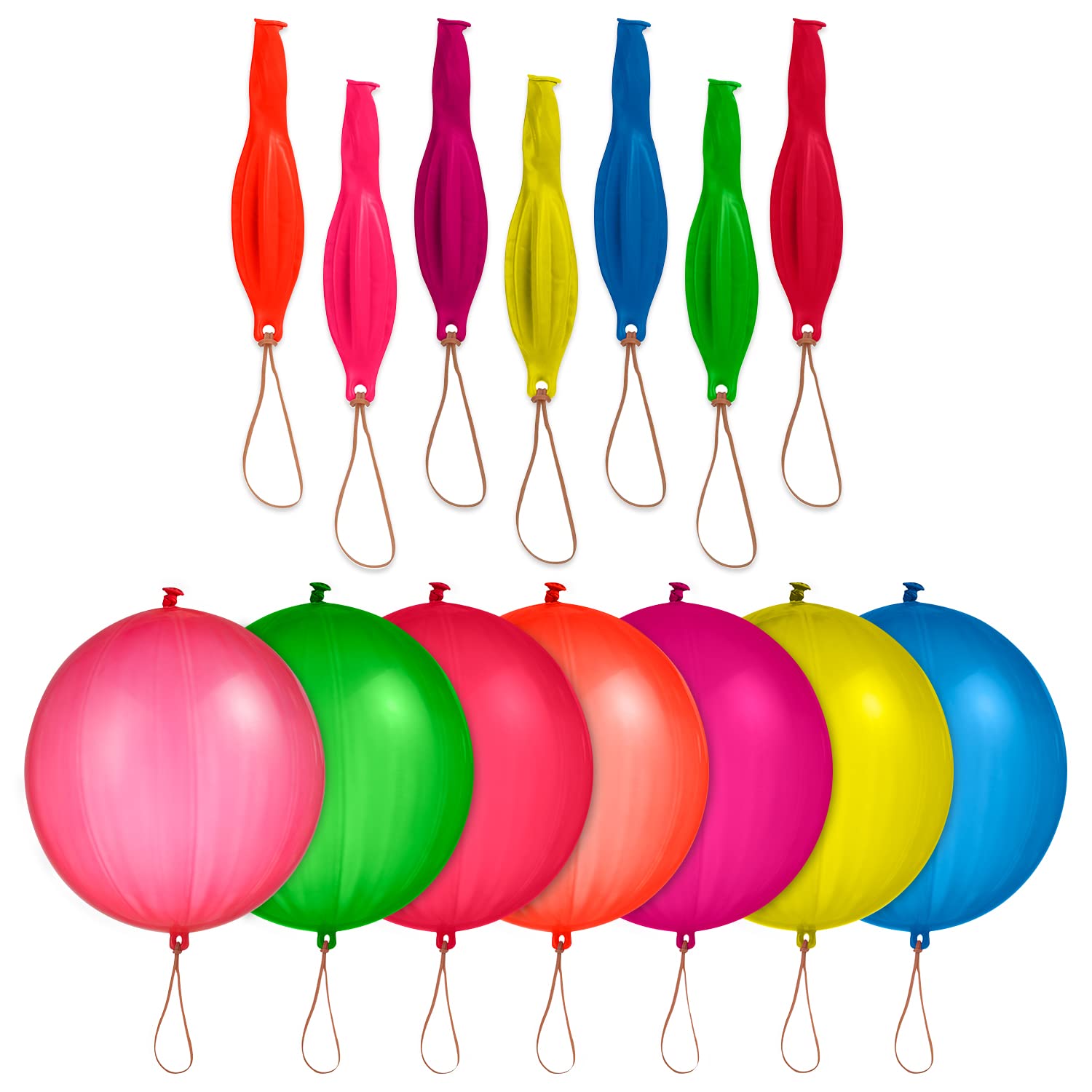 50 Pack Punch Balloons | Mega Bulk Pack of Neon Assorted Color Punch Balloons that Measure 18 Inches.