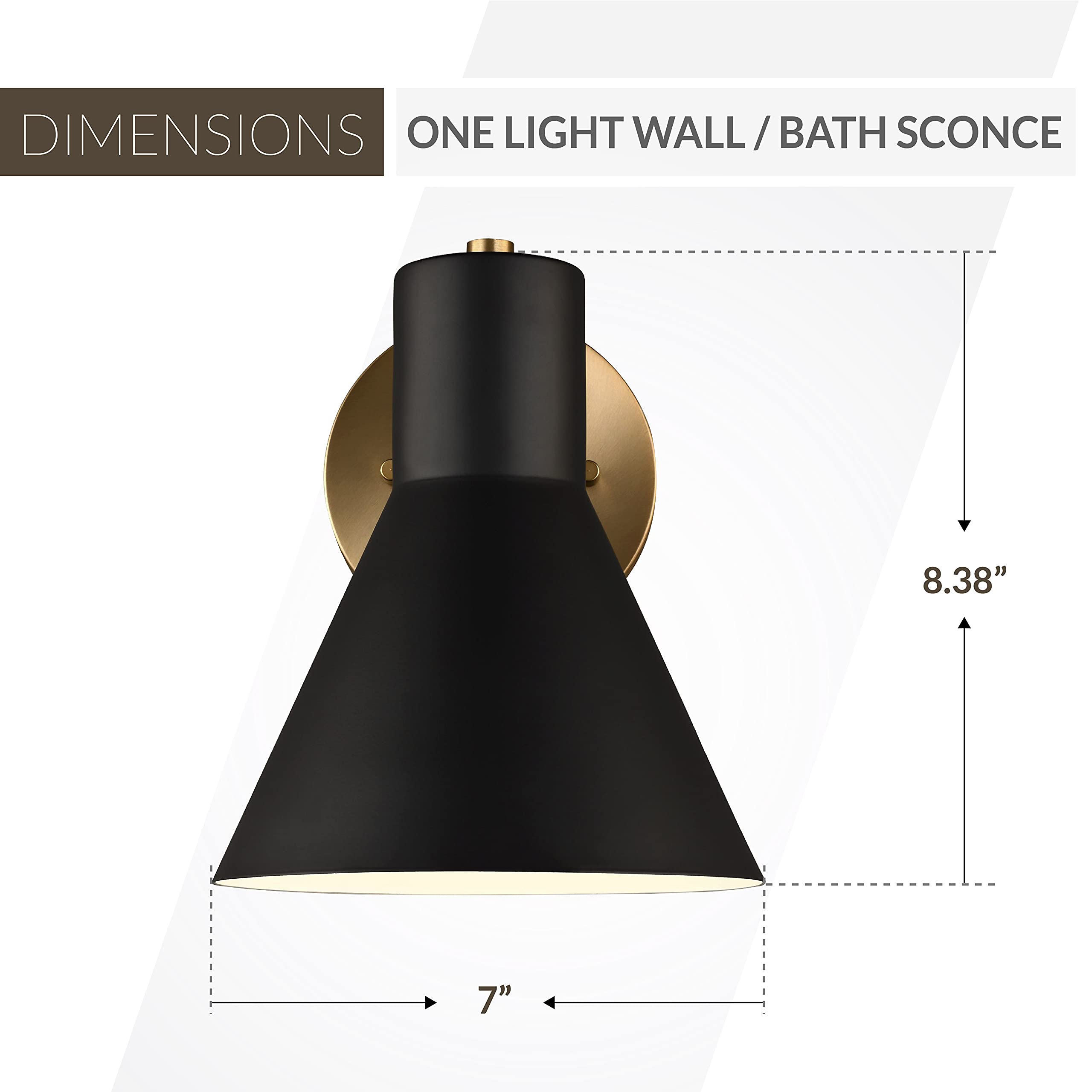 Generation Lighting 4141301-848 Towner One - Light Wall / Bath Sconce Vanity Style Fixture, Satin Brass