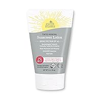 Earth Mama Tinted Mineral Sunscreen Lotion SPF 40, Contains Organic Argan and Red Raspberry Seed Oil, 3-Ounces