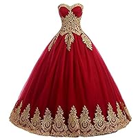 Burgundy Appliques Tulle Ball Quinceanera Dress Sweet 16 Girls' Birthday Party Gown Prom Evening Pageant Dress