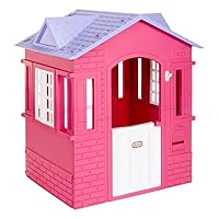 Cape Cottage Pretend Princess Playhousefor Kids, Indoor Outdoor, with Working Doors and Windows, for Toddlers Ages 2+ Years,Pink,Large