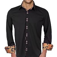 Black with Red and Gold Moisture Wicking Dress Shirt - Made in USA