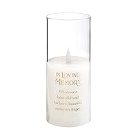 Lillian Rose Loving Memory Glass LED Candle with Sympathy Verse, 7
