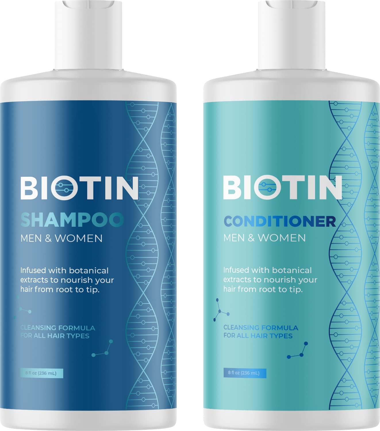 Hair Thickening Products for Women and Men - Sulfate Free Hair Thickening Shampoo and Biotin Hair Growth Conditioner plus Biotin Hair Growth Serum featuring Castor and Rosemary Oil for Hair Growth