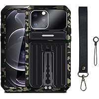 Case for iPhone 13/13 Mini/13 Pro/13 Pro Max, Shockproof Tough Armour Metal Case with Built in Screen Protector 360° Full Body Protection with Holder Stand (Color : Camouflage, Size : 13pro m