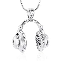Stainless Steel Fashion Headphone Pendant for Men Unisex Necklaces Keepsake Cremation Jewelry Urns Pendants