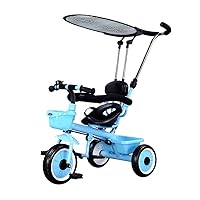 Child Trike ，Outdoor Adjustable Trike for 2 Year Old Fit from 6 Months to 6 Years Child Red White Blue (Color : White) (Color : Blue)