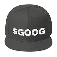 Google Stock $GOOG Hat (Embroidered Otto Cap 125-978 - Wool Blend Snapback Cap)