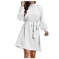 Women's Dresses 2024 Fashion Autumn/Winter Collared Long Sleeve Shirt Hairball Casual Top Cocktail Dress, S-2XL