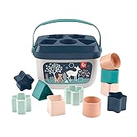Fisher-Price Baby's First Blocks – Navy Fawn, set of 10 blocks for stacking and sorting play for infants ages 6 months and older [Amazon Exclusive]