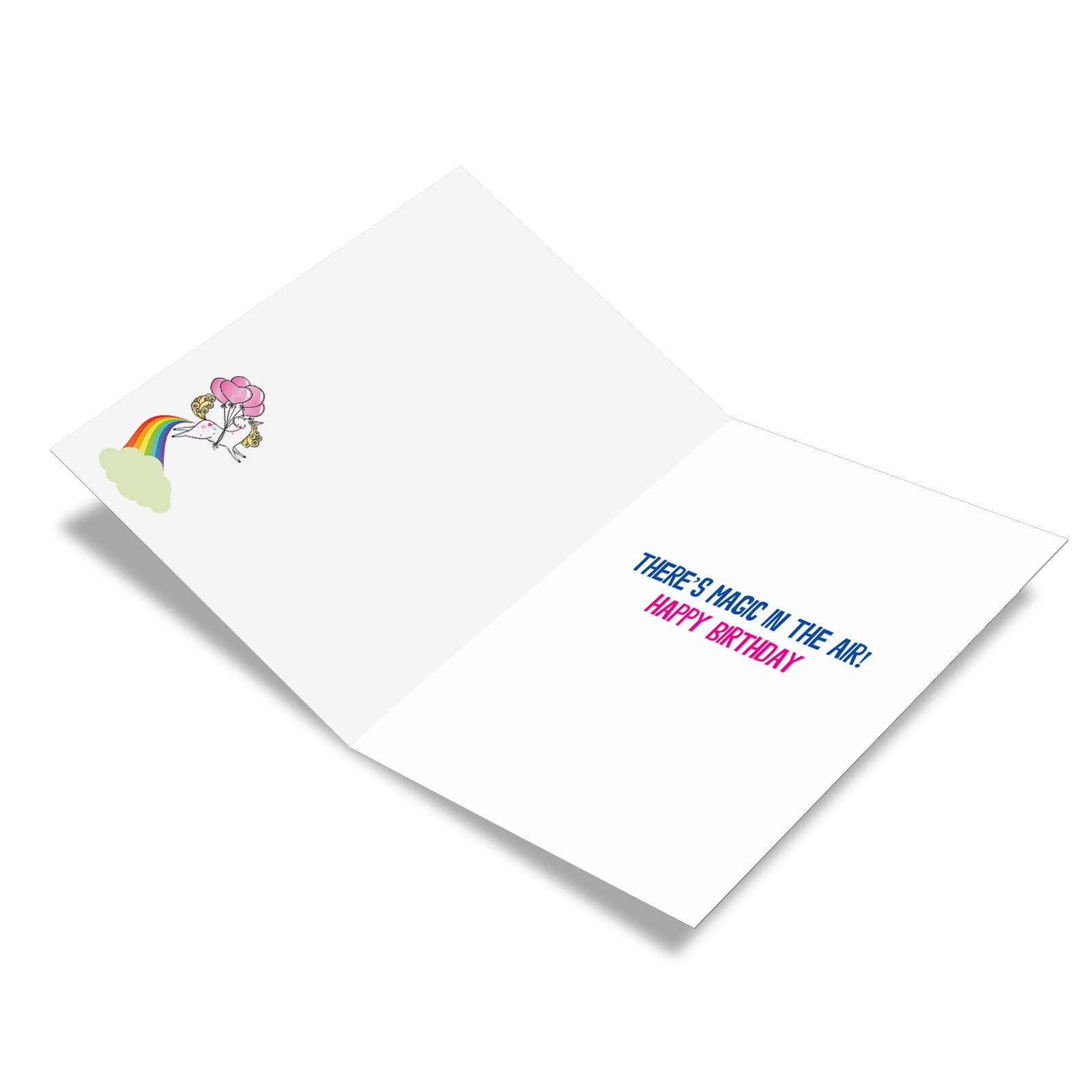 NobleWorks - Funny Happy Birthday Card with Envelope - Colorful Humor Card, Greeting Note - Unicorns and Rainbows C6892BDG