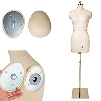Female Sewing Mannequin, Size12 Professional Dress Form for Display and Tailor Design,Sewing Mannequin Foam Body for Pinning.Height Adjustable Torso with Stable Metal Base. (Beige, 12)