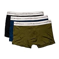 Tommy Hilfiger TH men's boxer pack 3 pieces visible elastic stretch cotton underwear article UM0UM02761 TRUNK 3P, 0SR Desert sky,dp indigo, putting green, X-Large