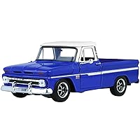 1966 Chevy C10 Fleetside Pickup Truck Blue with Cream Top 1/24 Diecast Car Model by Motormax 73355bl/w