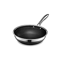 HexClad Hybrid Nonstick Wok, 10-Inch, Stay-Cool Handle, Dishwasher Safe, Induction Ready, Compatible with All Cooktops