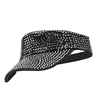 Sparkle Glitter Summer Rhinestone UPF 50+ Visor Bling Visor Women's Visor Sun Visor for Women Outdoor Sports Fashion Golf Hat