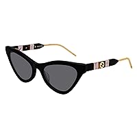 Gucci Women's Sophisticated Web Cat Eye Sunglasses, Black/Black/Grey, One Size