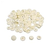 NIUK 50sets 12mm Resin Round Plastic Snaps Button Fasteners Quilt Cover Sheet Button Garment Accessories for Baby Clothes Clips DIY 0920 (Color : Ivory)