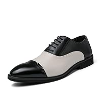 Men's Vegan Leather Oxford Brogue Lace Up Style Round Toe Shoes Anti Slip Dress