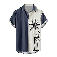Sports Hawaiian Shirts for Men Lightweight Camo Shirt White Collar Shirt Black Buttons Mens Pocket Tees Short Sleeve