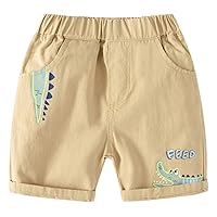 iiniim Toddler Baby Boys' Chino Shorts Elastic Waistband Pull on Short Pants