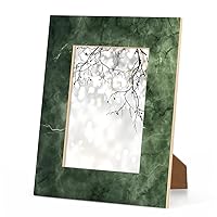 Emerald Green Marble Texture Wood Picture Frames Can Display 4x6 5x7 8x10 11x14 Inch Photos.With Hooks and Brackets, This Frames Can be Displayed Vertically or Horizontally on a Table or Wall