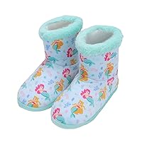 Girls Fluffy Bootie Slippers,Warm Soft Plush Fleece Memory Foam Slip-on House Slippers Washable Cute Unicorn Slippers for Toddler Kids Indoor Outdoor