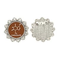Checal Molecular Structure Chocolate Silver Flower Brooch Hook Pin Breastpin