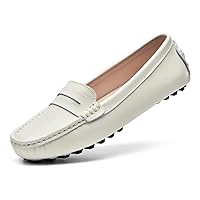 BEAUSEEN Womens Loafers Designer Loafers Women Shoes Leather Women Driving Loafers
