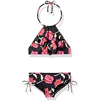 Billabong Girls' Floral Dawn Hi Neck Two Piece Bikini Set