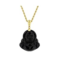 Smiling Laughing Buddha Black Jade Pendant Necklace Rope Chain Genuine Certified Grade A Jadeite Jade Hand Crafted, Jade Neckalce, 14k Gold Filled Buddha necklace, Jade Medallion