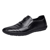 Men's Leather Lined Dress Oxfords Shoes ather Shoes for Men Slip On PU Leather Low Rubber Sole Mens Leather Tennis Shoes Size 13