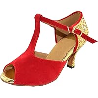 Womens Peep Toe Practice Salsa Dance Shoes Latin Pratice Heels Ballroom Pumps Jazz Sandals Tango Chacha Body Strap Bachata Shoes Customized Heel