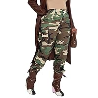 Vakkest Women's Oversized Camo Cargo Pants Jogger Trousers Workout Sweatpants Camouflage Army Fatigue with Pockets
