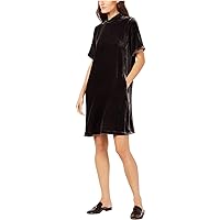 Eileen Fisher Silk Rayon Velvet Charcoal Dress PS MSRP $328.00
