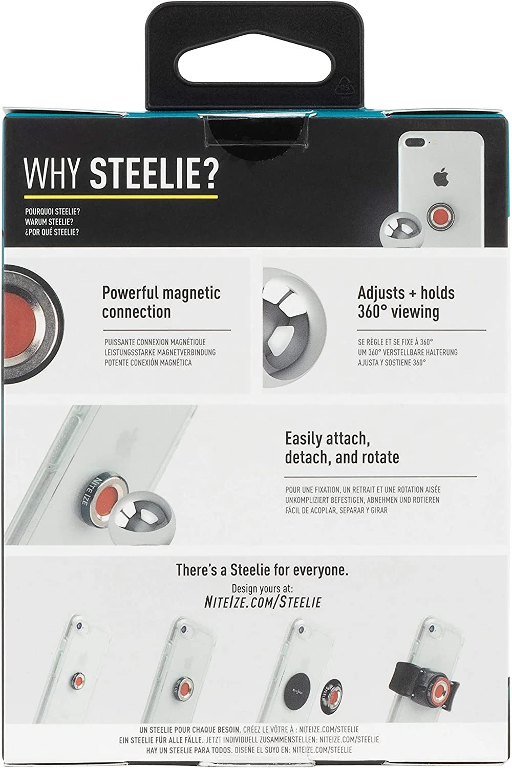 Nite Ize Steelie Orbiter Dash Mount Kit - Magnetic Cell Phone Holder for Car, Low Profile, No Attached Magnets
