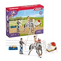 Schleich Horse Club — Mia's Vaulting Set, 18 Piece Horse Play Set with Rider, Horse, and Trainer, Horse Toys for Girls and Boys Ages 5-12