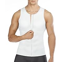 Compression Shirts for Men Undershirts Slimming Body Shaper Waist Trainer Tank Top Vest with Zipper