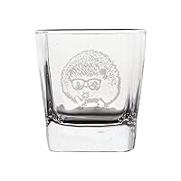 Hedgehog Crystal Stemless Wine Glass, Whiskey Glass Etched Funny Wine Glasses, Great Gift for Woman Or Men, Birthday, Retirement And Mother's Day