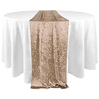 Velvet Table Runner 19 x 120-Inch Extra Long Table Runner, Farmhouse Table Runner, Velvet Tablecloth, Velvet Linen (12 x 108-Inch, Champagne)