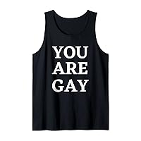 You Are Gay Funny Interview Meme Why Are You Gae? Tank Top