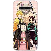 Compatible with LG V60 ThinQ | LG V60 ThinQ 5G with Tanjiro with Zenitsu with Nezuko 513 Poster Case Slim Shockproof TPU Rubber Protective Cover Phone Case