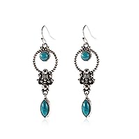 Green Earrings for Women Mom Girls Vintage Faux Turquoise Dangle Drop Hook Earrings Hanging Jewelry Gifts Statement Jewelry