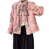 Short Chinese Style women's Jacket National Retro Embroidered Ramie Cotton Coat Autumn And Winter Quilted Tops